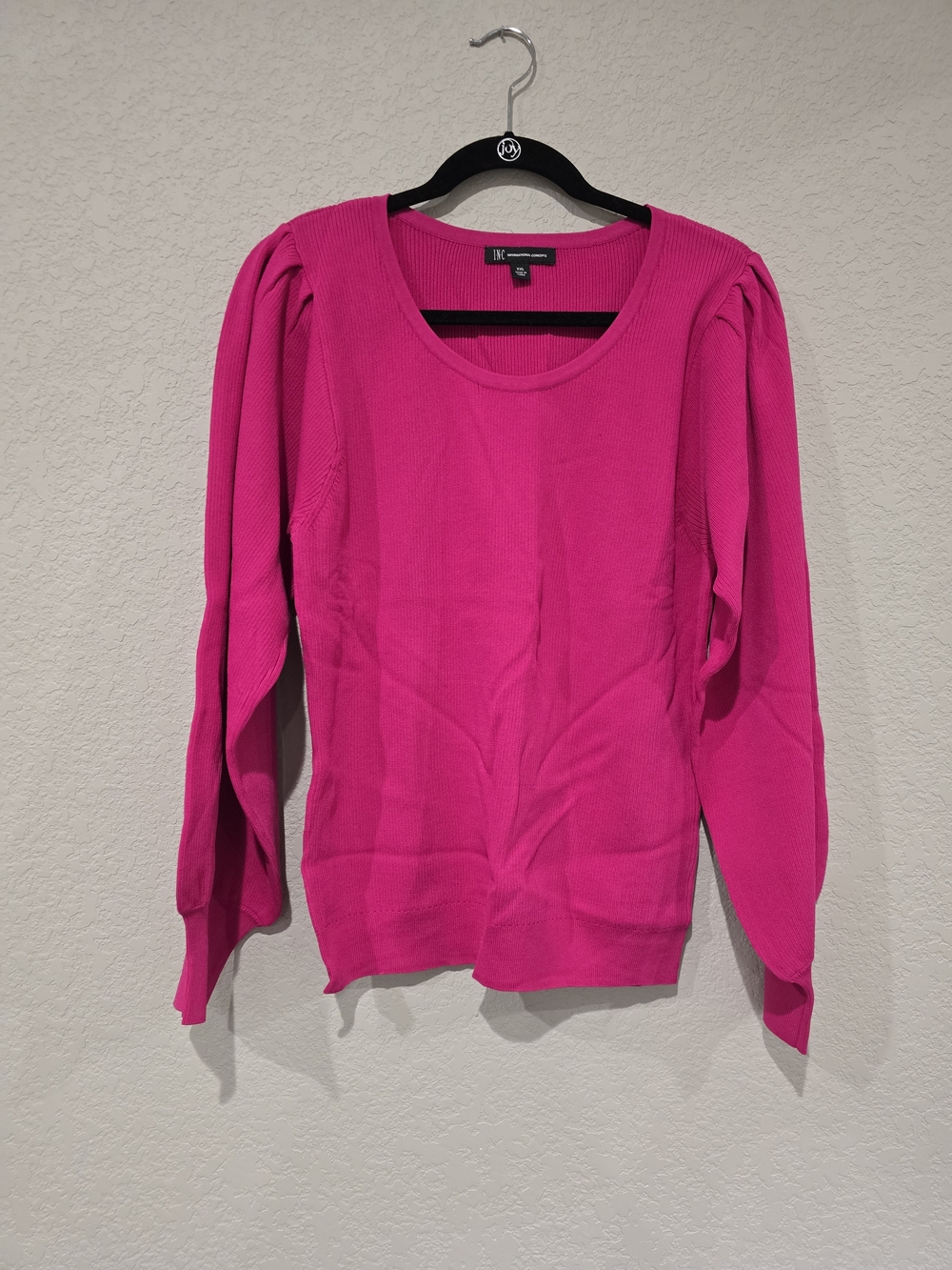 INC Magenta Puff-Sleeve Sweater